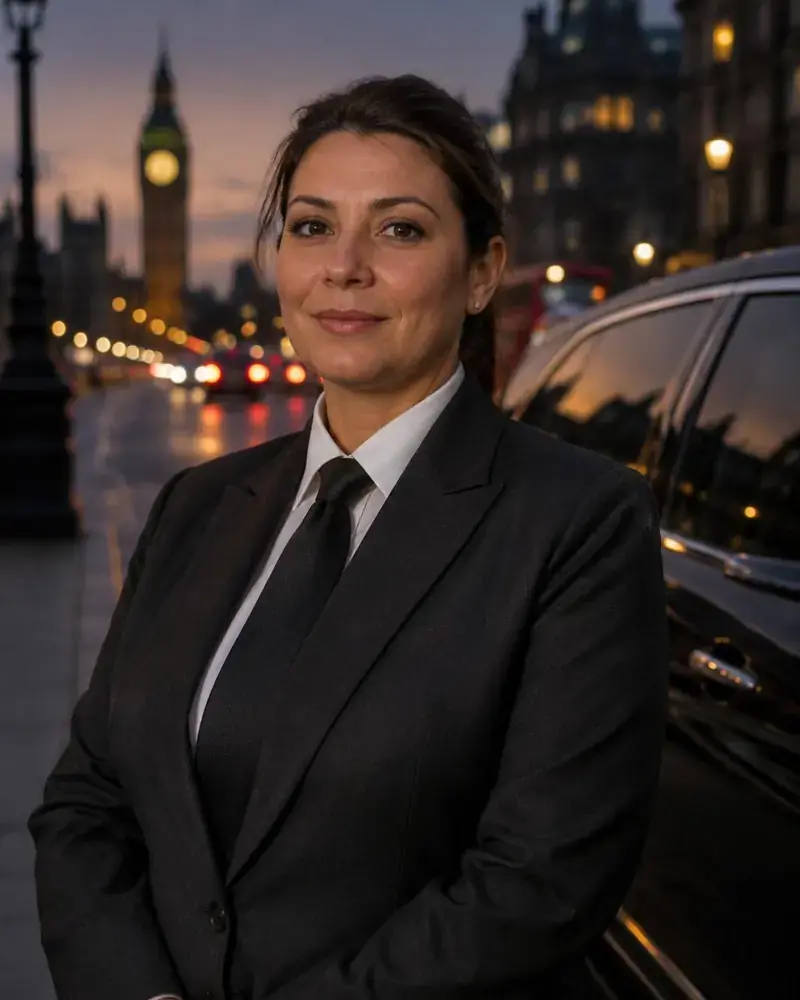 Chauffeur ready to greet a passenger