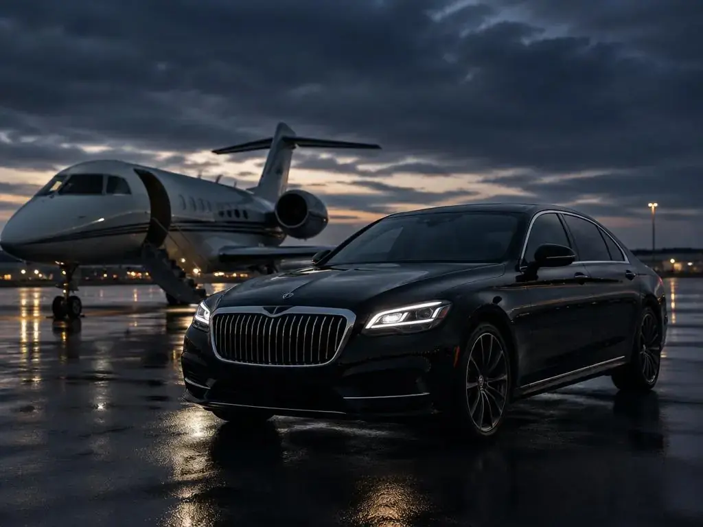 Professional chauffeur greeting a passenger