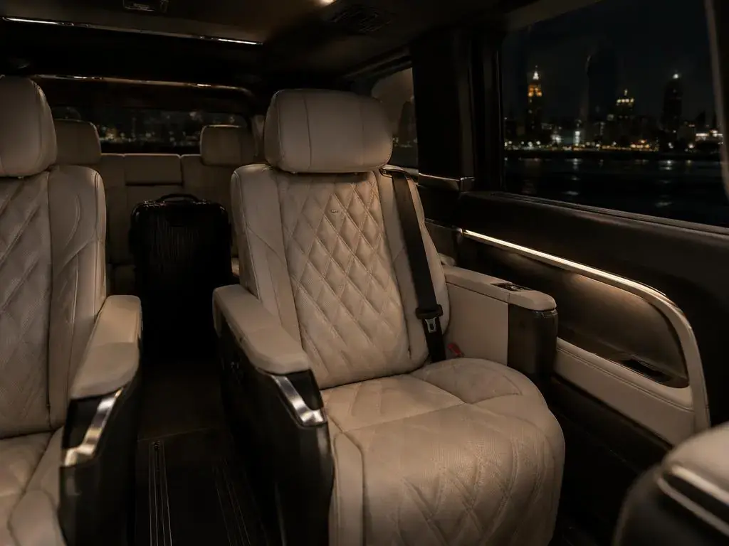 Luxury rear cabin with leather seats