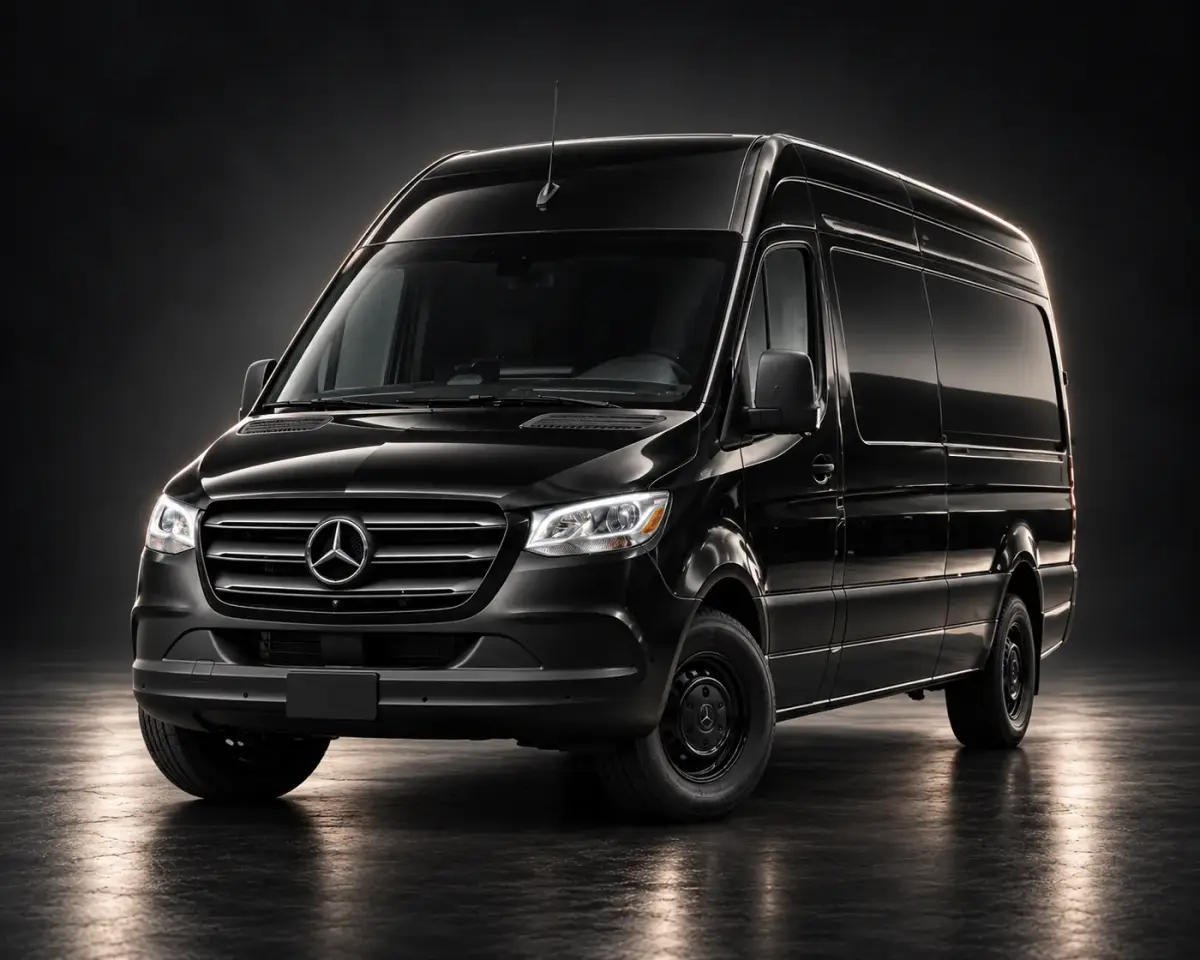 Black Mercedes Sprinter executive minibus